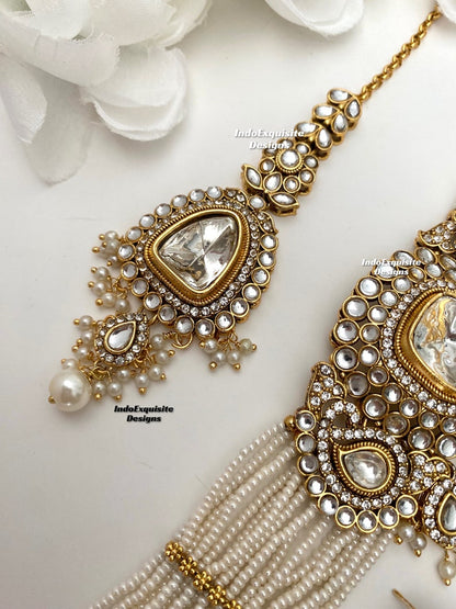 Premium Quality Kundan Pearls Choker Set