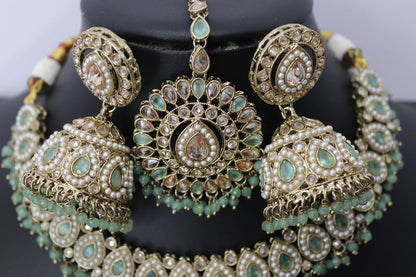 Choker Purple Kundan Necklace set