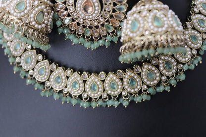 Choker Purple Kundan Necklace set