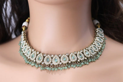 Choker Purple Kundan Necklace set