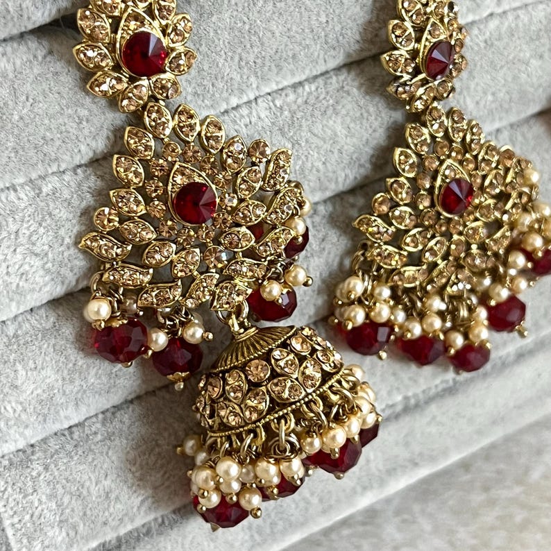 Maroon Bridal Necklace Set