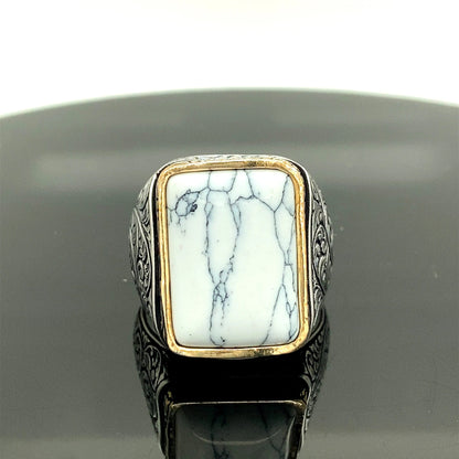 Turquoise Natural Stone Men Rings