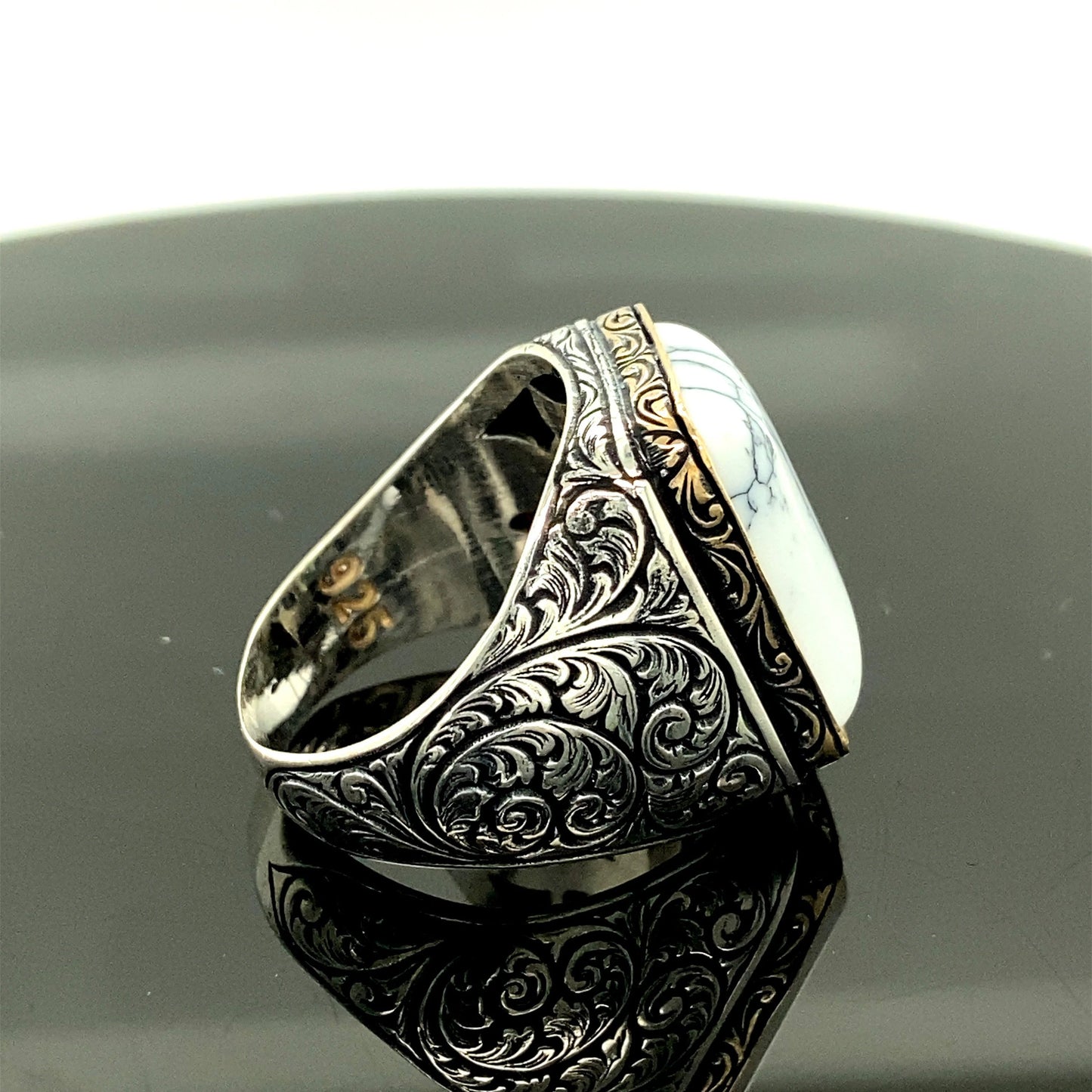 Turquoise Natural Stone Men Rings