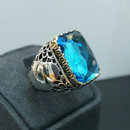 Aquamarine Gemstone Handmade Sterling Silver