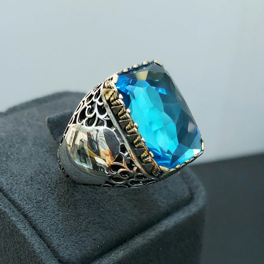 Aquamarine Gemstone Handmade Sterling Silver