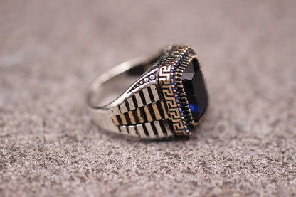 Sapphire Men Ottoman Style Ring