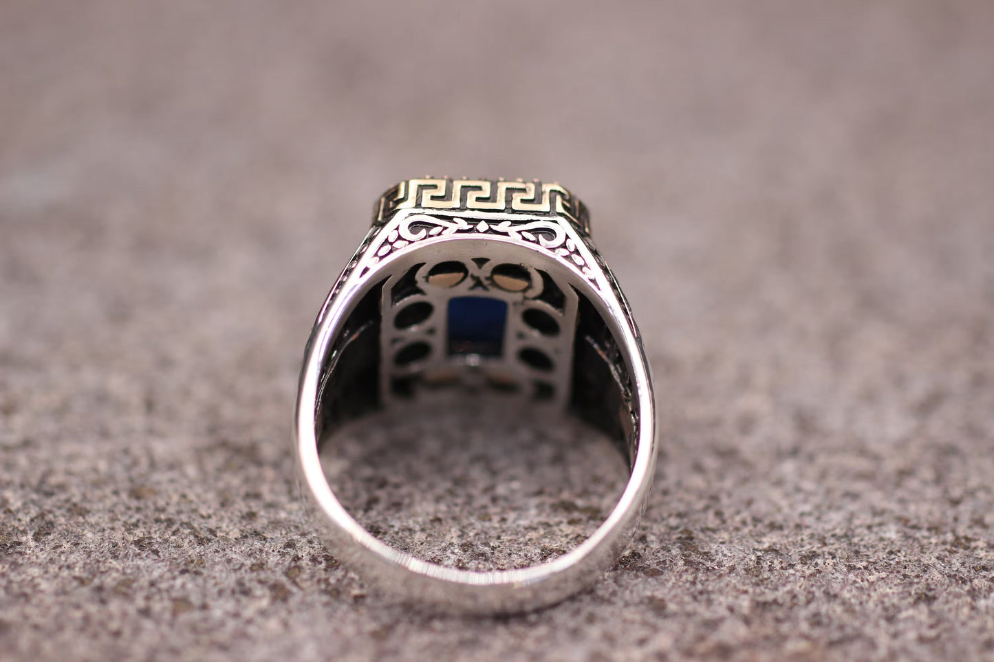 Sapphire Men Ottoman Style Ring