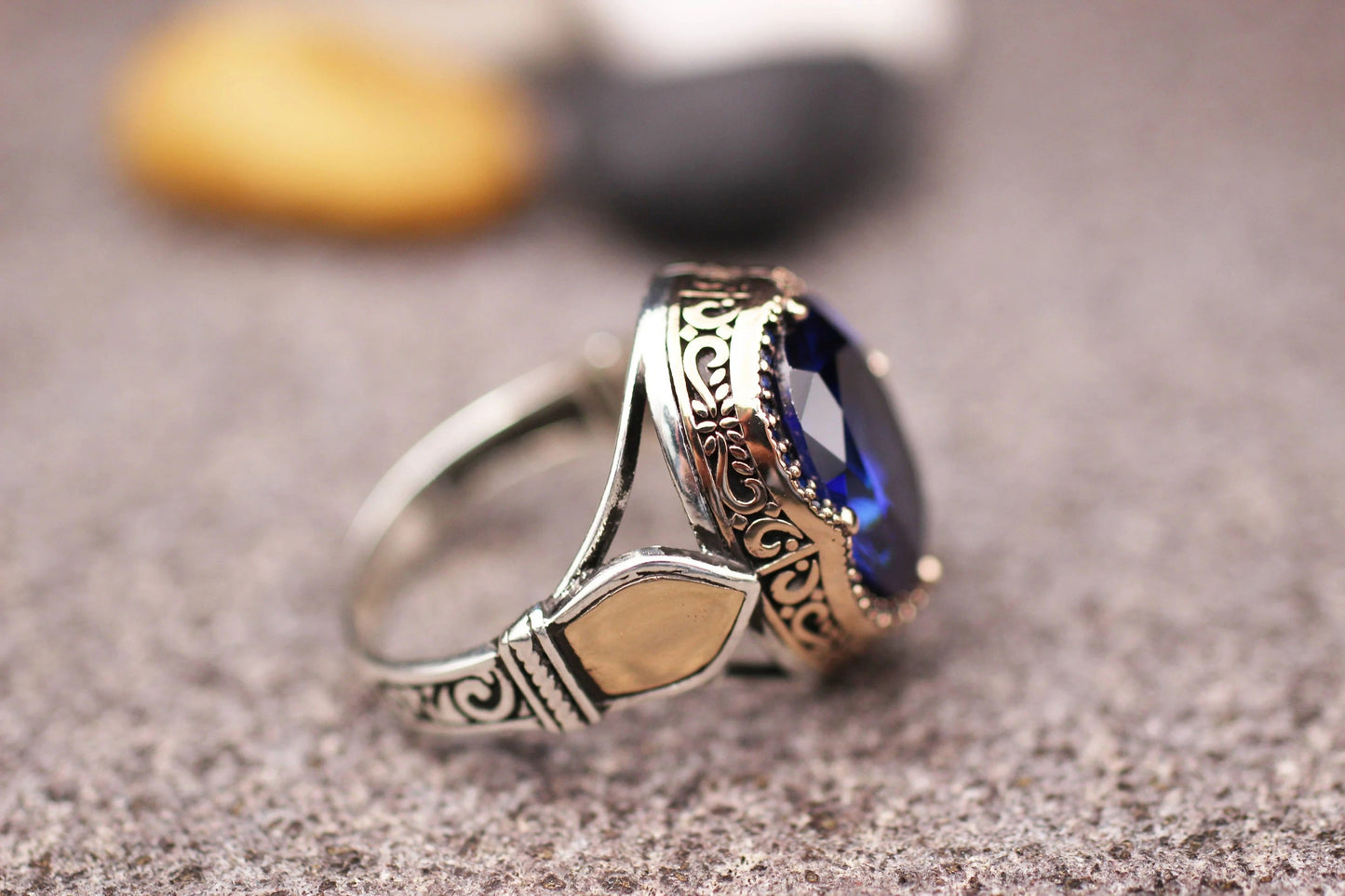 Mens Sapphire Handmade Ring