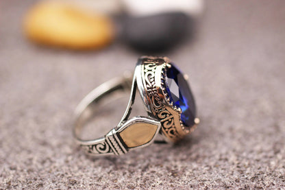 Mens Sapphire Handmade Ring