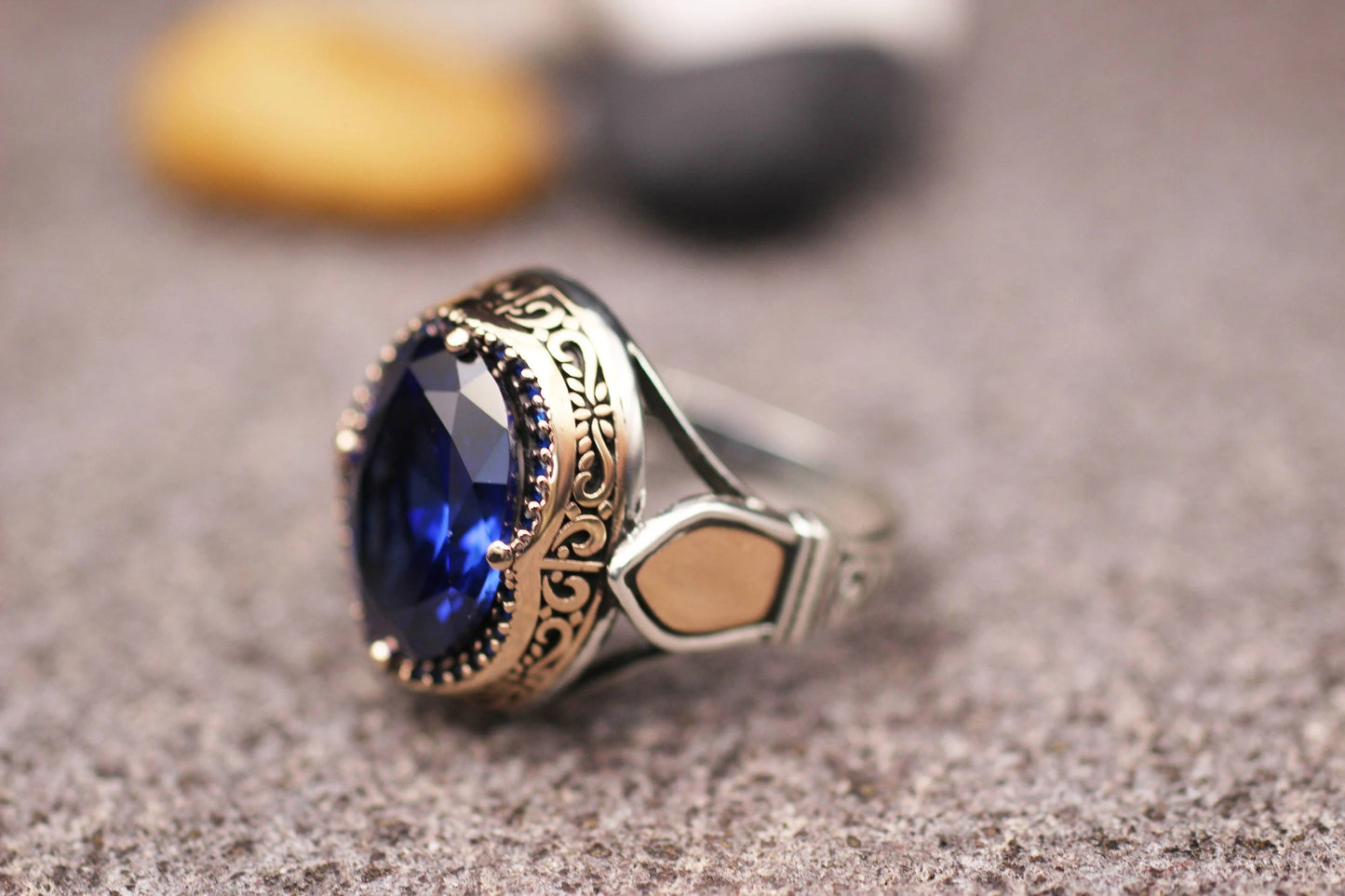 Mens Sapphire Handmade Ring