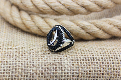 Zircons Solid 925 Sterling Silver Men's Ring