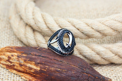 Zircons Solid 925 Sterling Silver Men's Ring