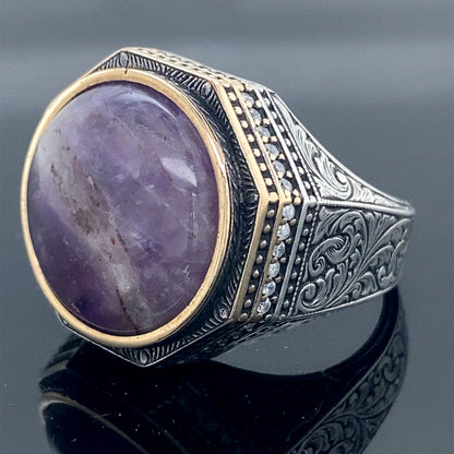 Natural Amethyst Men's Ring Most Loved