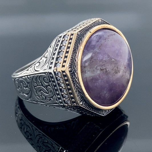 Natural Amethyst Men's Ring Most Loved