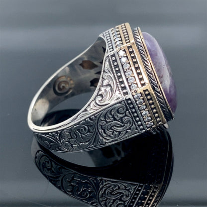 Natural Amethyst Men's Ring Most Loved