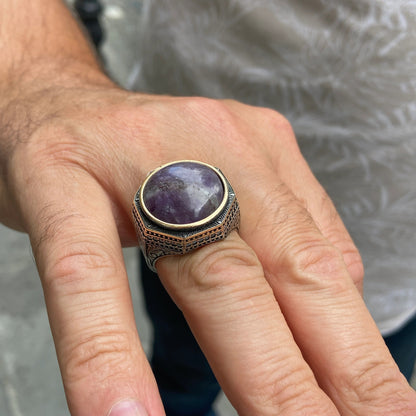Natural Amethyst Men's Ring Most Loved