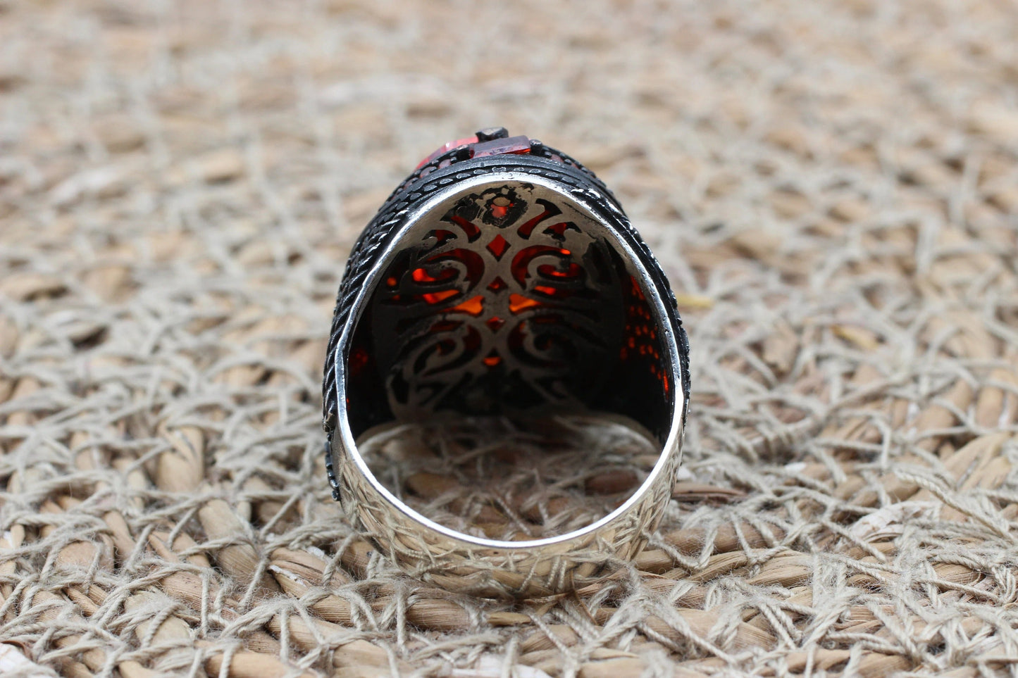 Ruby Ring, Handmade Men's Ring
