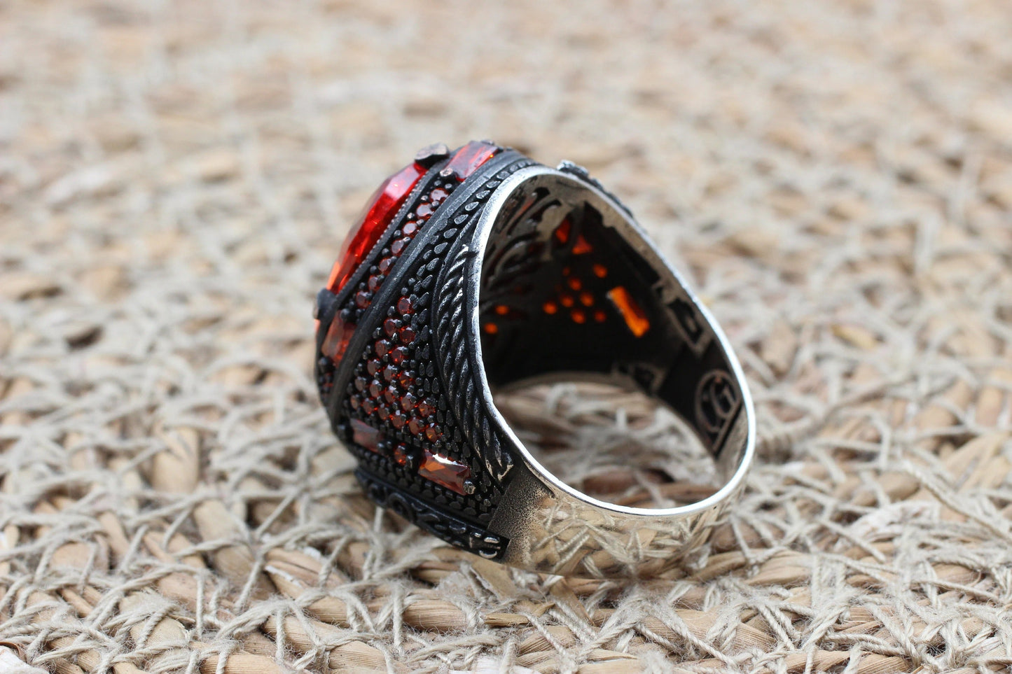 Ruby Ring, Handmade Men's Ring