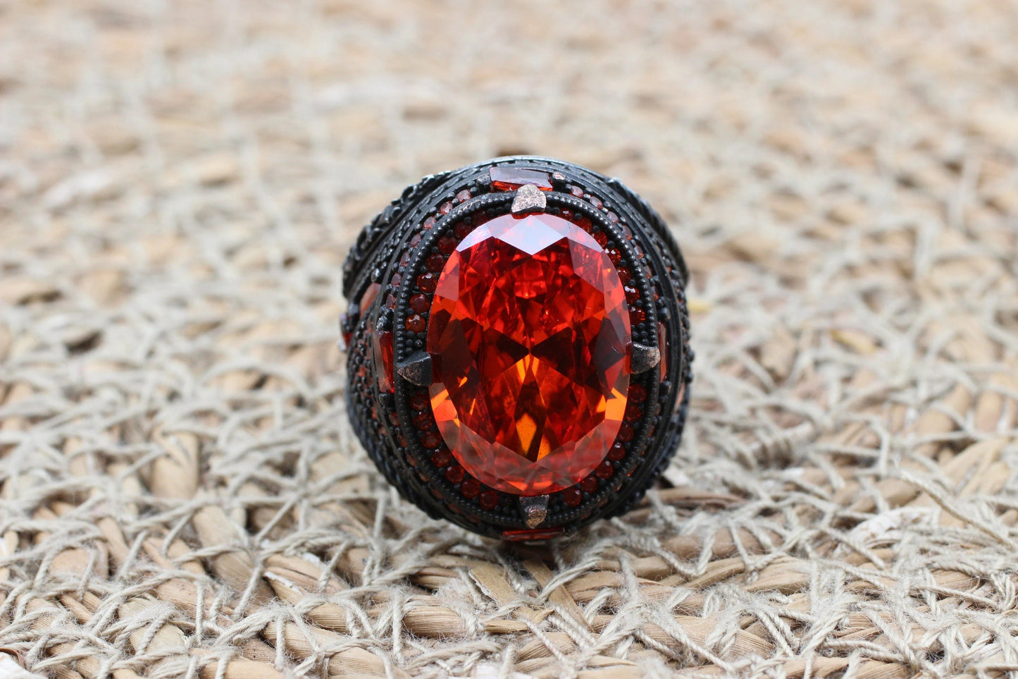 Ruby Ring, Handmade Men's Ring