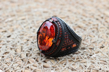 Ruby Ring, Handmade Men's Ring