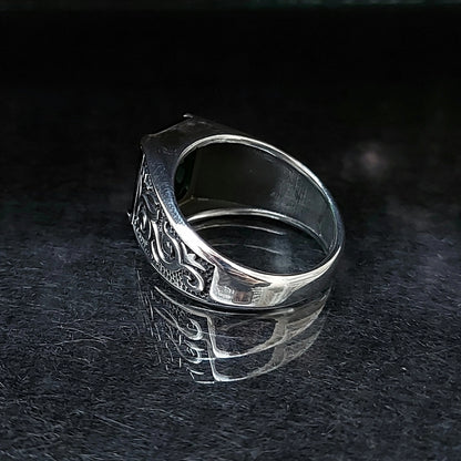 Square Zircon Green Stone Ring