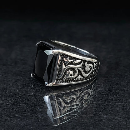 Silver Onyx Stone Ring