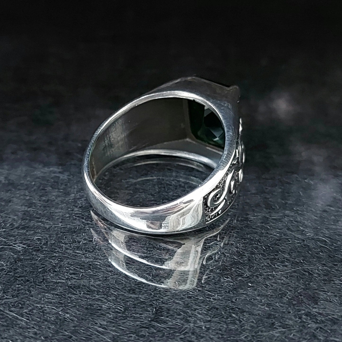 Square Zircon Green Stone Ring