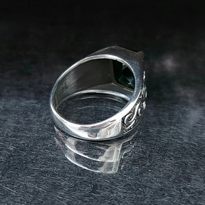 Square Zircon Green Stone Ring