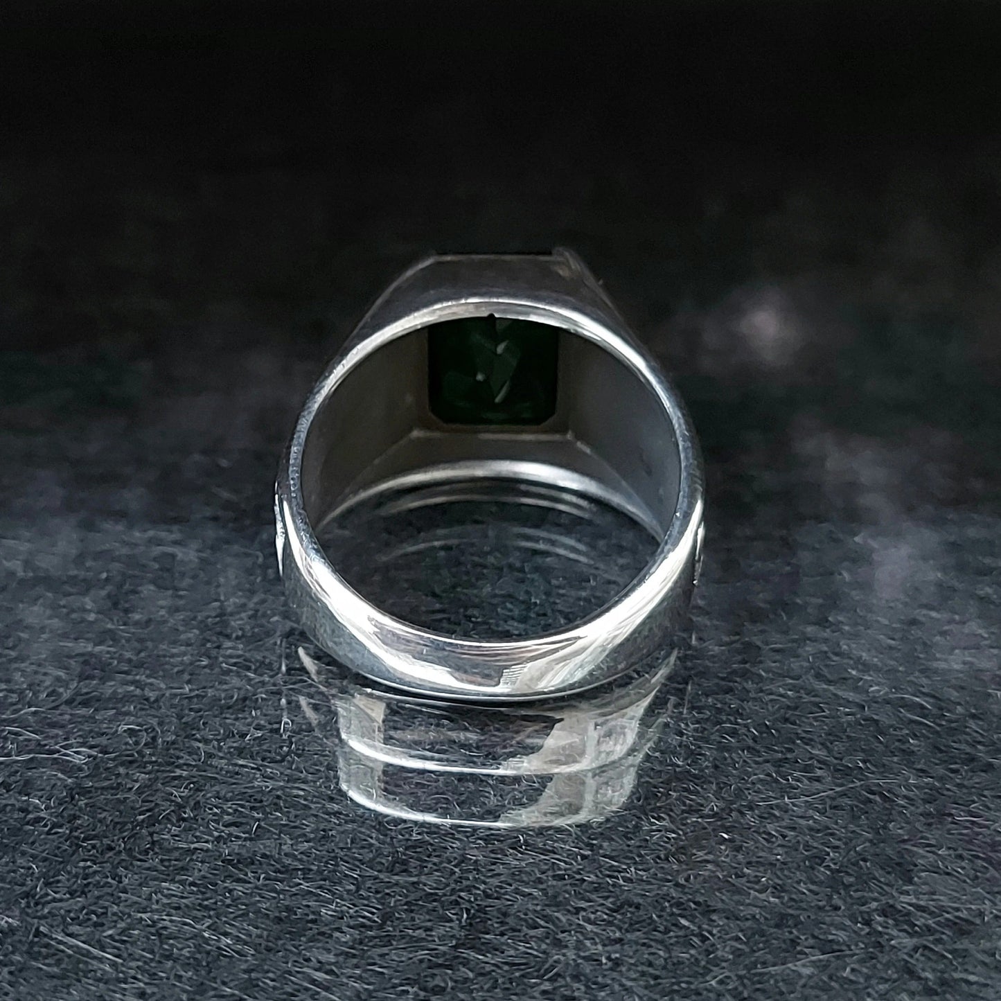 Square Zircon Green Stone Ring