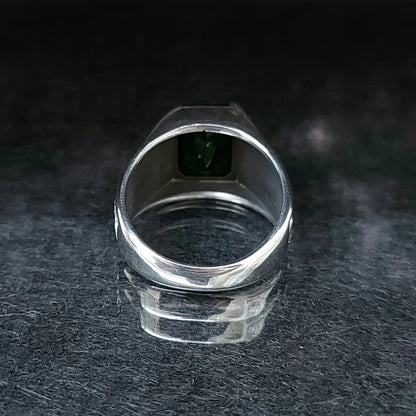 Square Zircon Green Stone Ring
