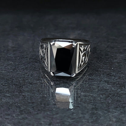 Silver Onyx Stone Ring