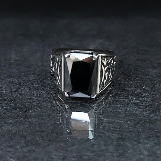 Silver Onyx Stone Ring