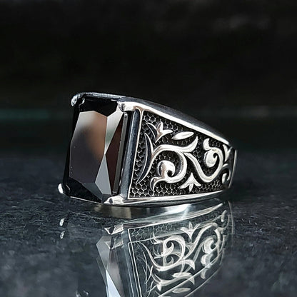 Silver Onyx Stone Ring