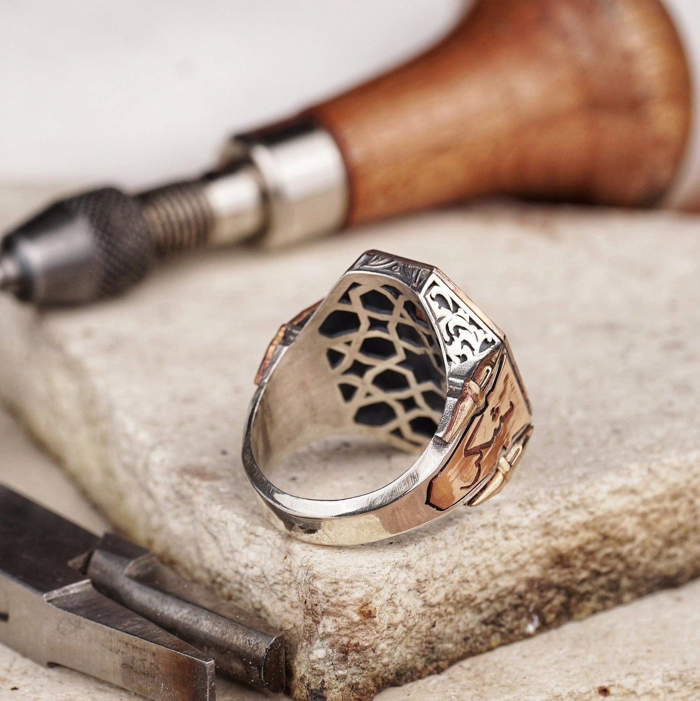 Ayat al-Kursi Engraved Men's Silver Ring Most Loved