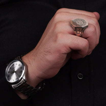 Ayat al-Kursi Engraved Men's Silver Ring Most Loved