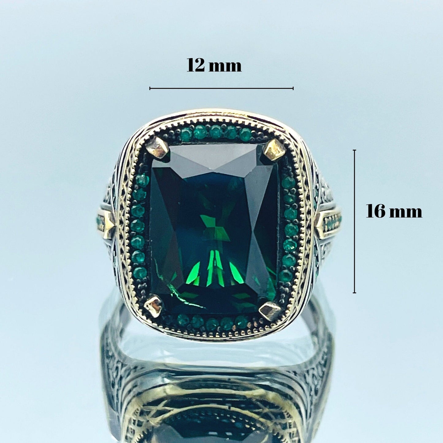 Emerald Silver Men Green Stone Ring Most Loved