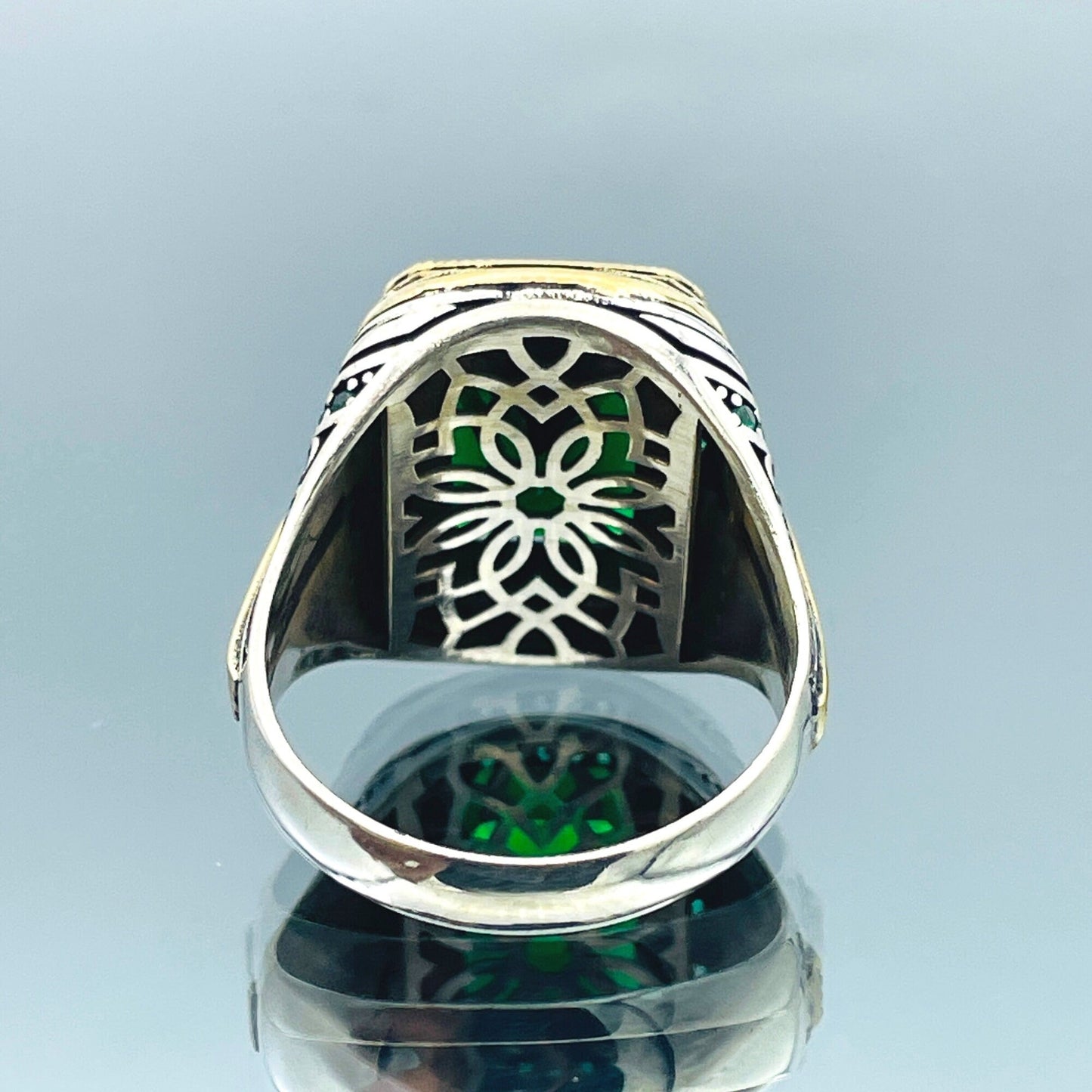 Emerald Silver Men Green Stone Ring Most Loved