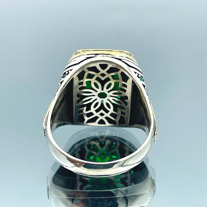 Emerald Silver Men Green Stone Ring Most Loved