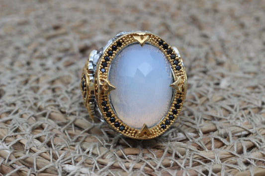 Moonstone Men's Ring, Handmade Ring