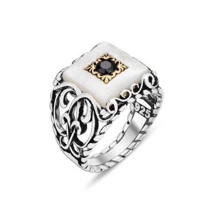 Mother of Pearl Ring Men