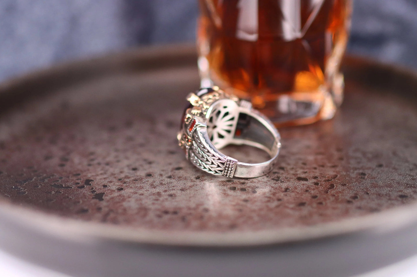 Ruby Men's Silver Ring