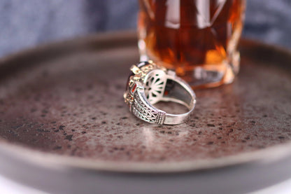 Ruby Men's Silver Ring