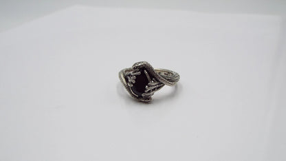 Teardrop Black Onyx Snake Ring