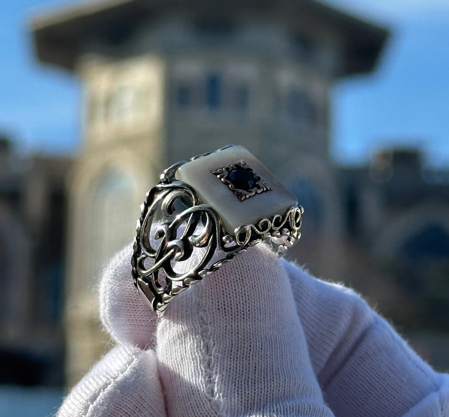 Mother of Pearl Ring Men