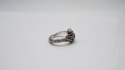 Teardrop Black Onyx Snake Ring