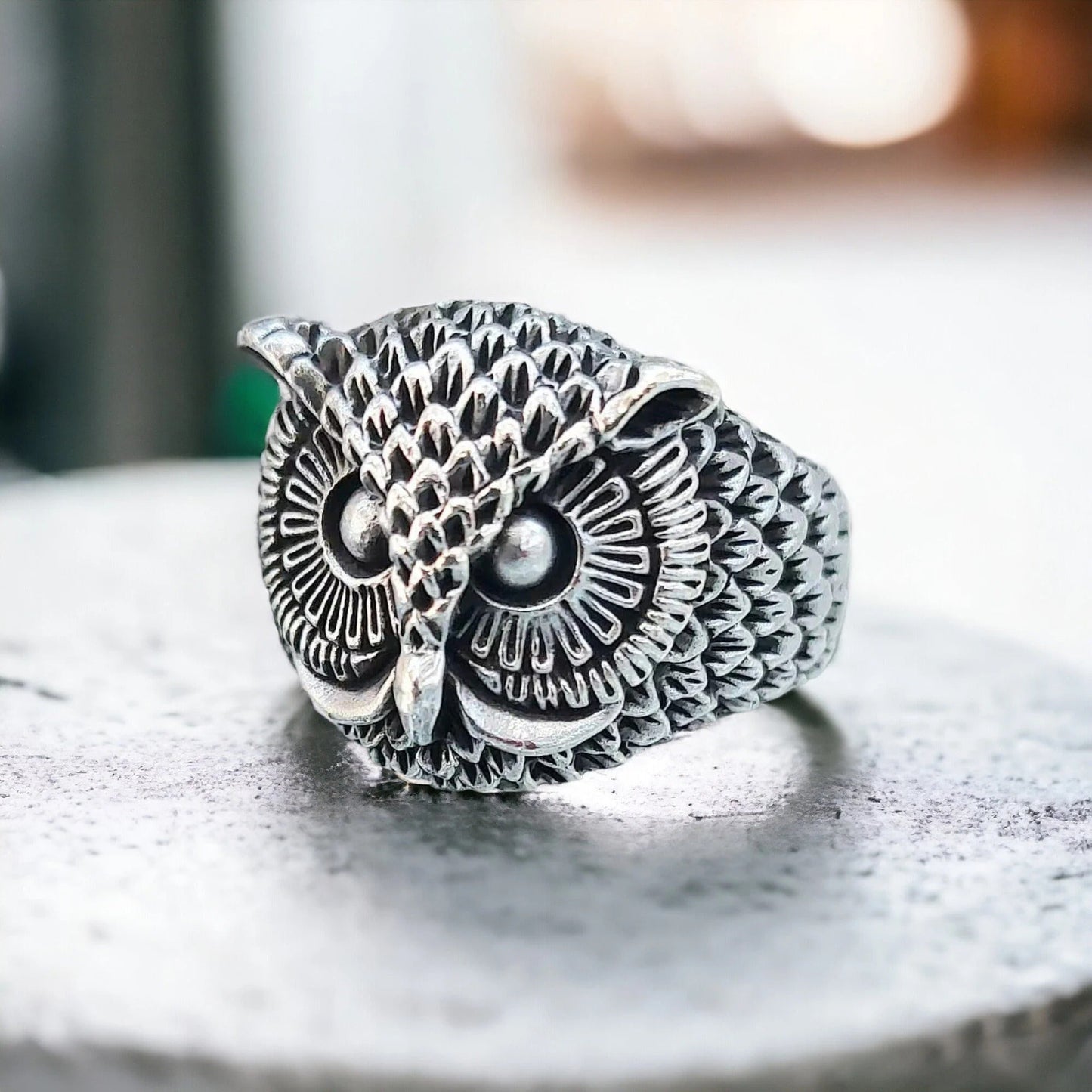 Owl Ring, 925 Sterling Silver Unisex Ring