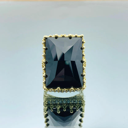 Women Black Onyx Silver Ring