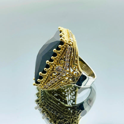 Women Black Onyx Silver Ring