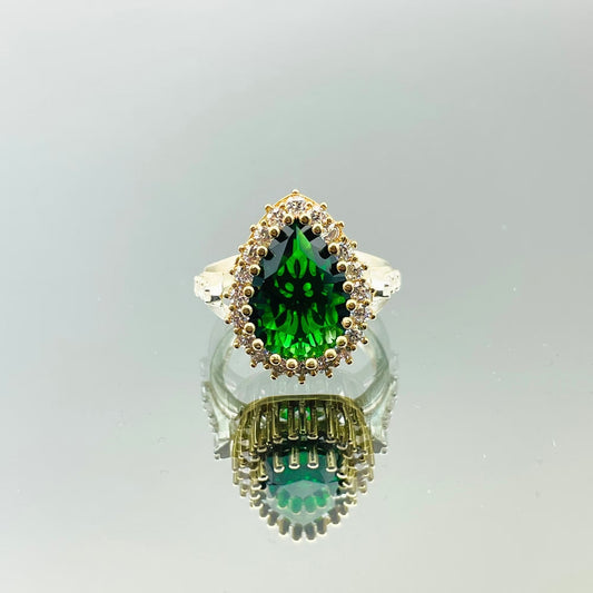 Women Emerald Silver Ring