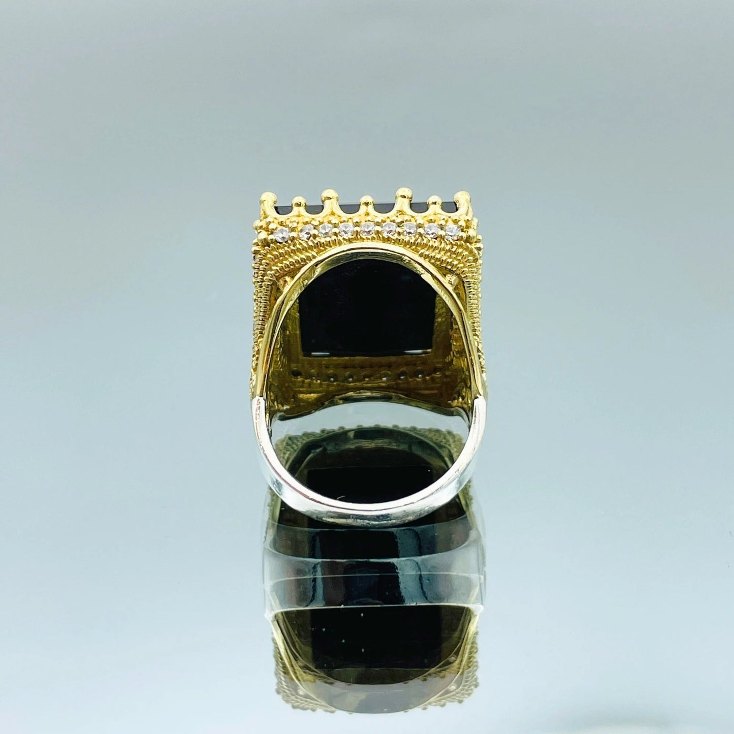Women Black Onyx Silver Ring